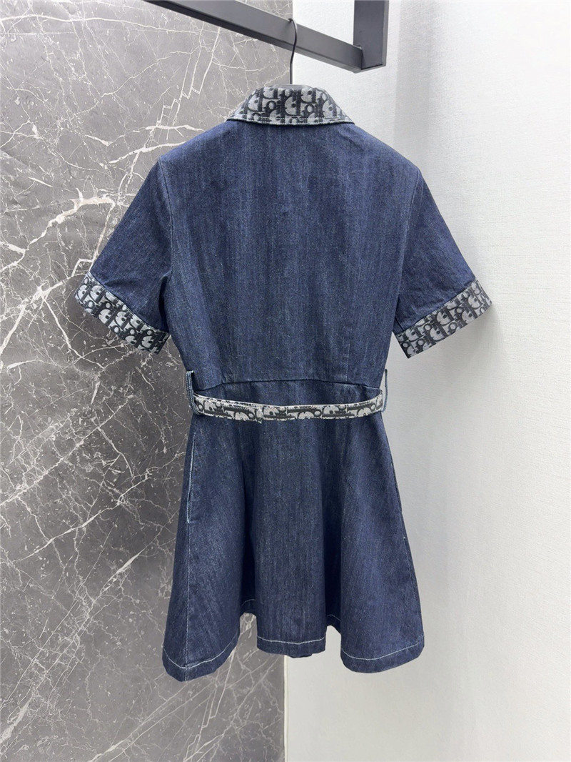 D10r contrast color denim dress replica d&g clothing