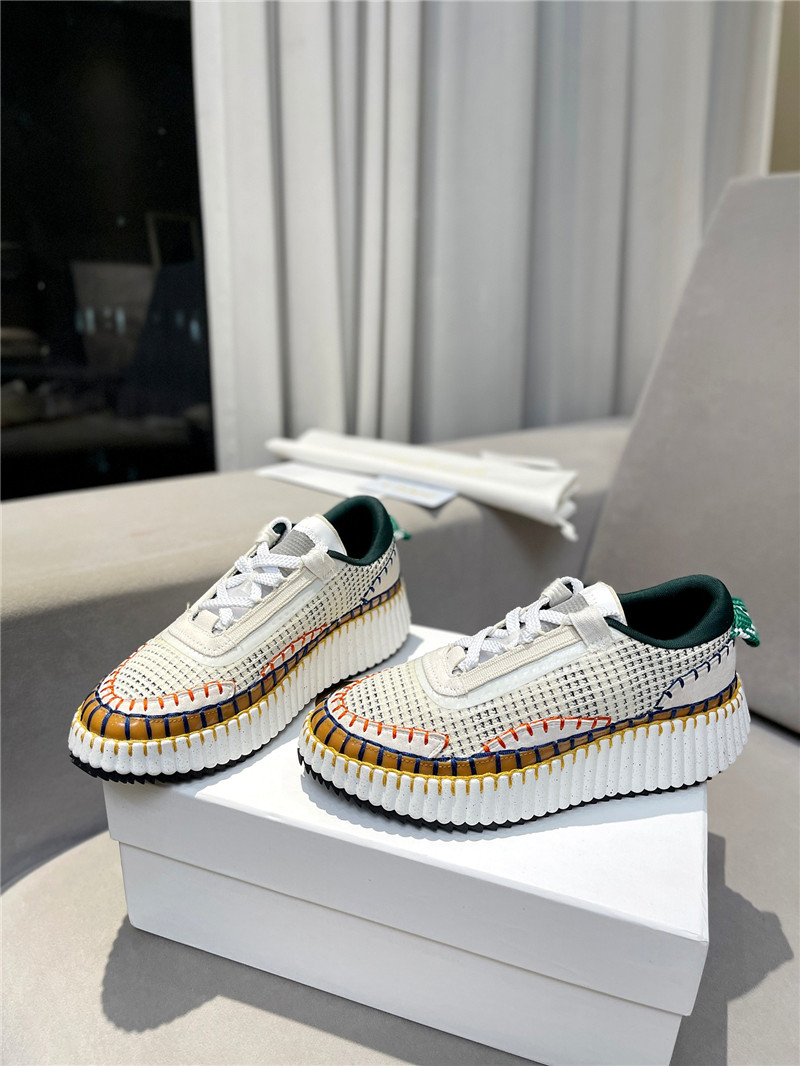 Chloé Lace-Up Rainbow Sneakers