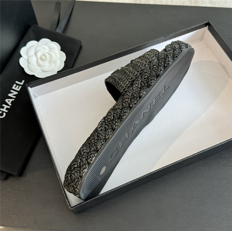 Ch**el crochet slide sandals in black