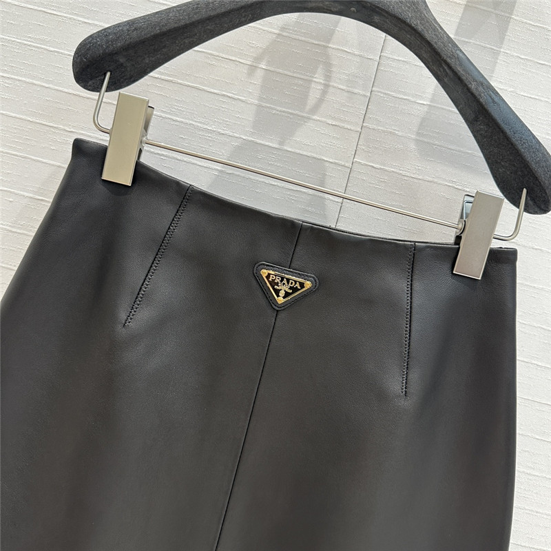 Pra*a midi leather skirt replica d&g clothing