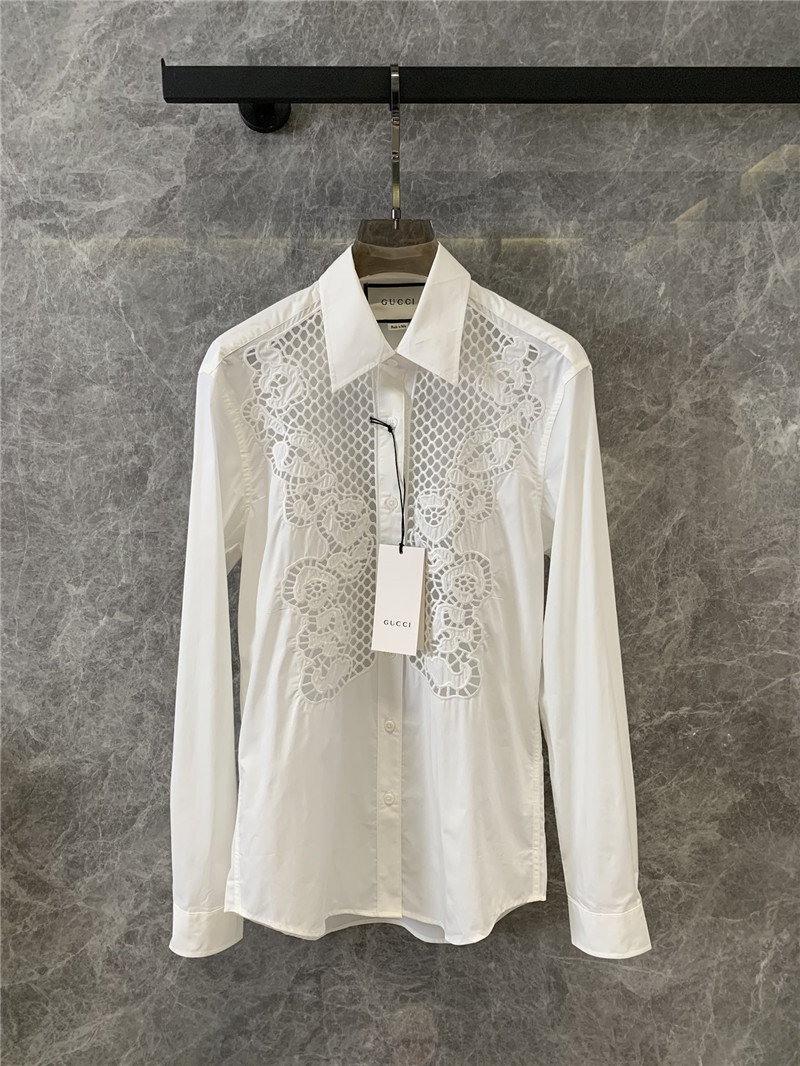 Gvc*1 mesh embroidered long-sleeved shirt replica clothing sites