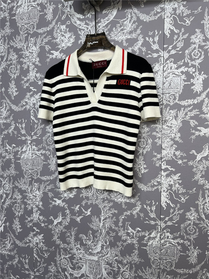 Gvc*1 knitted striped short sleeves replica designer clothes