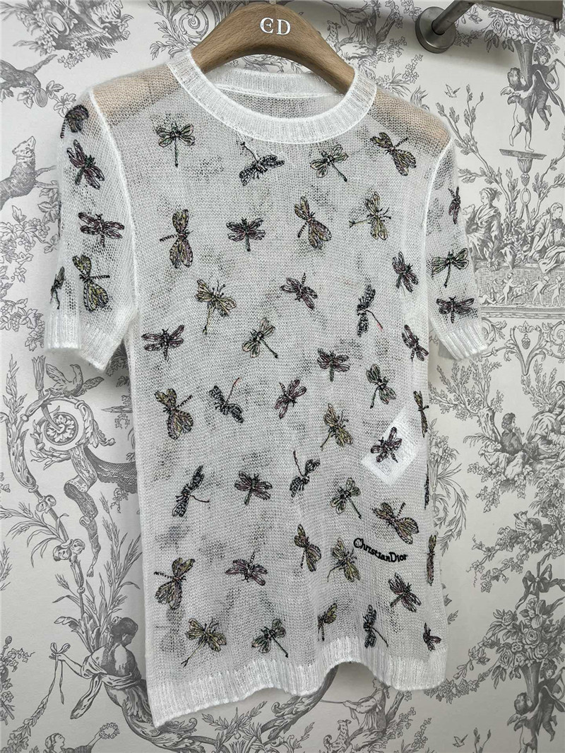 D10r new embroidered knitted short-sleeved replica clothes