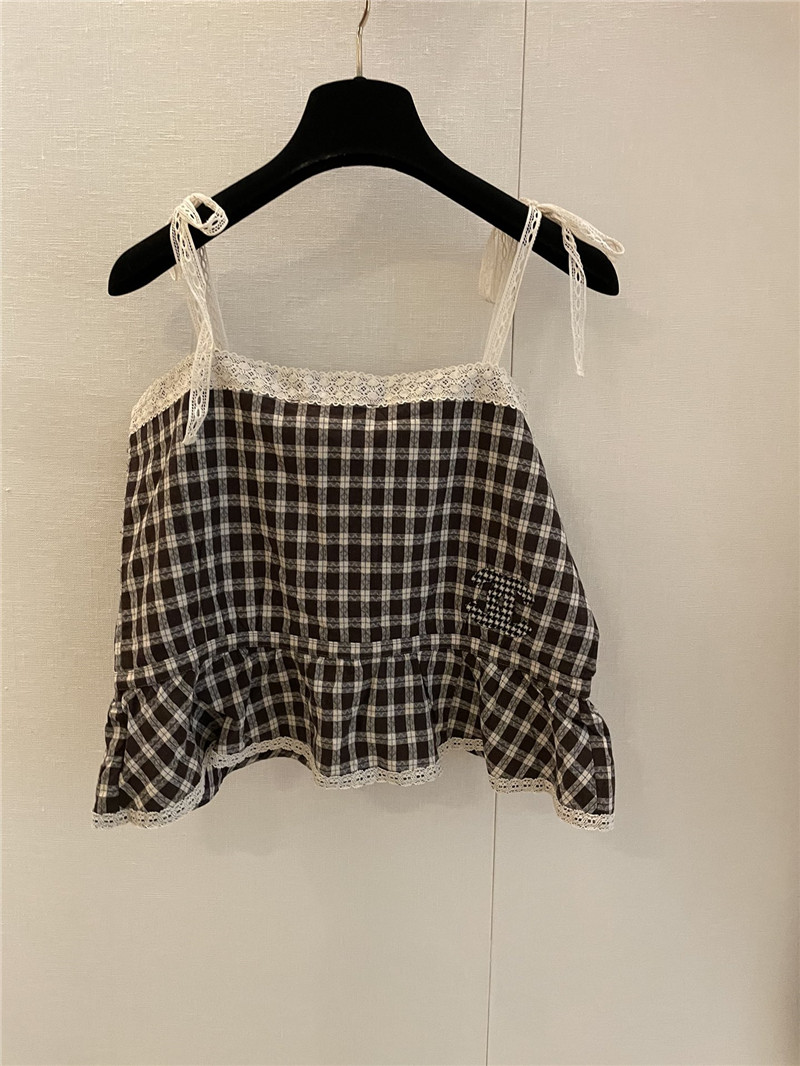 Ch**el plaid tank top replica d&g clothing