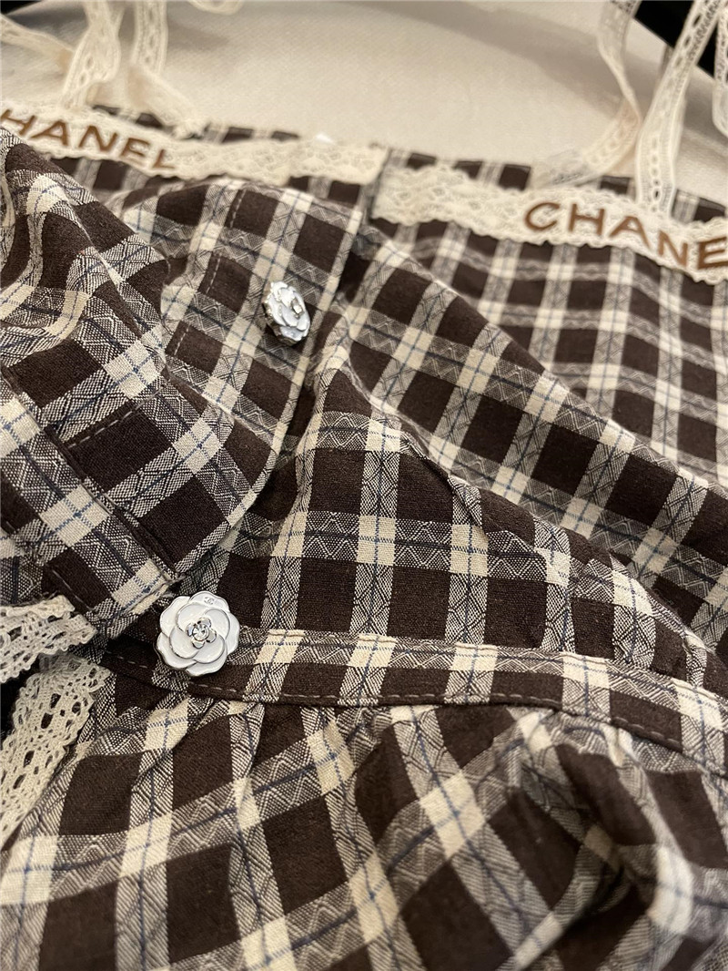 Ch**el plaid tank top replica d&g clothing