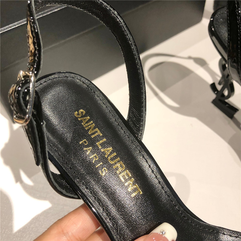 Sa1nt Lau*nt opyum slingback in black patent leather
