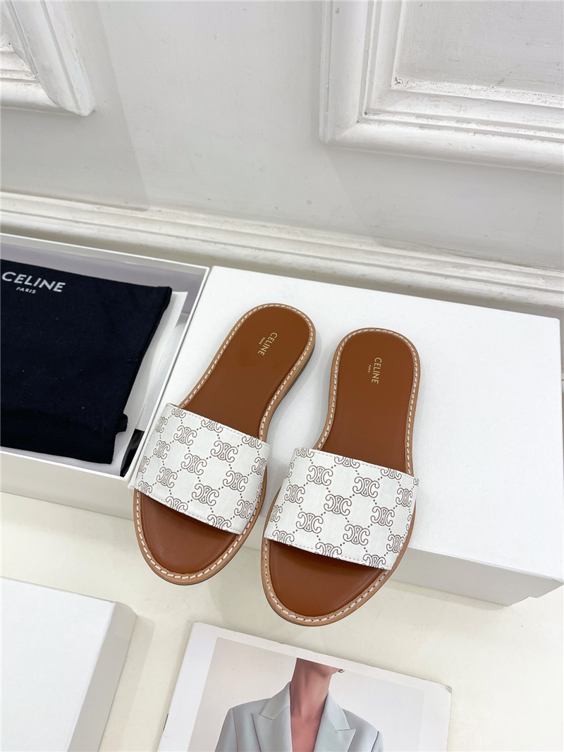 Ce1i*e lympia mule in white oblique jacquard canvas