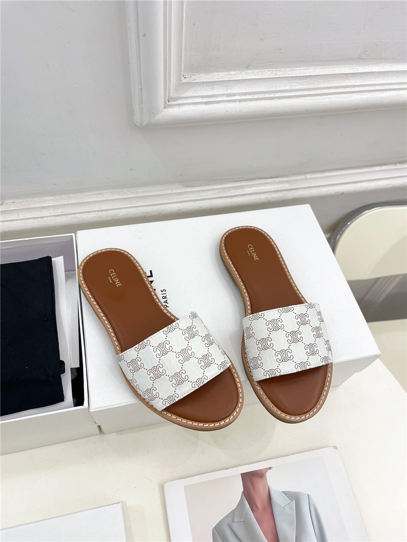 Ce1i*e lympia mule in white oblique jacquard canvas