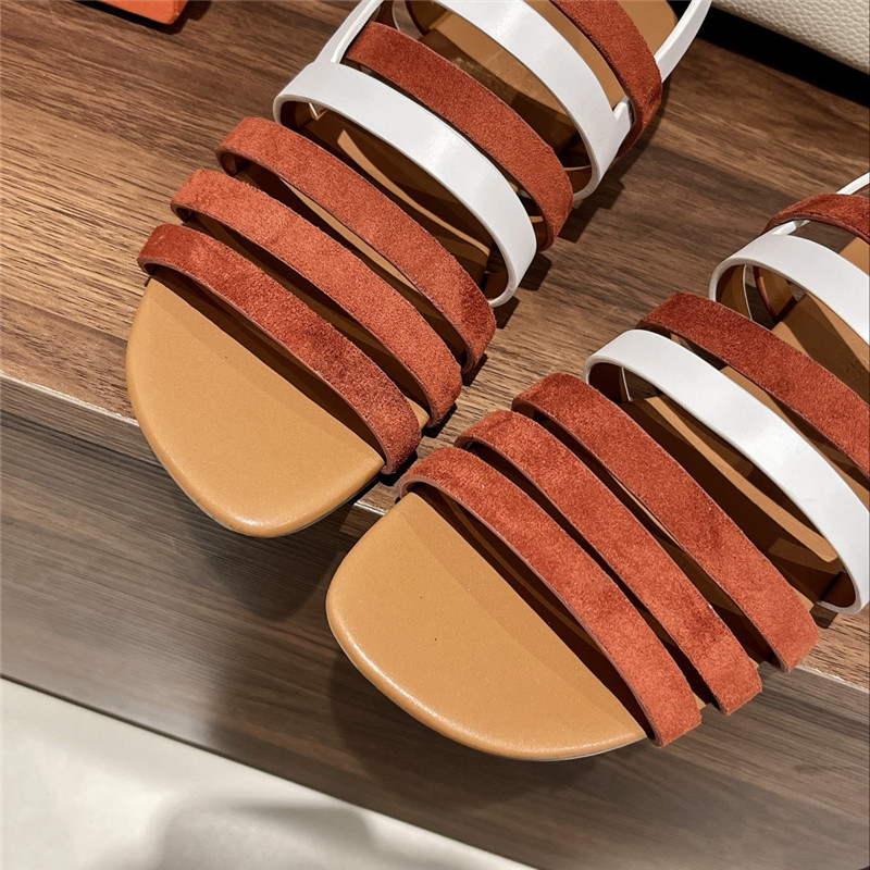 H**me5 ephese sandal in brown suede and calfskin