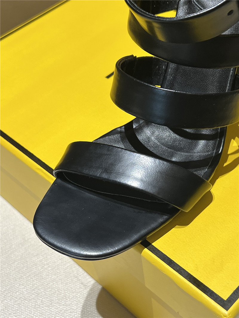 F**di first black strappy leather high-heeled sandals