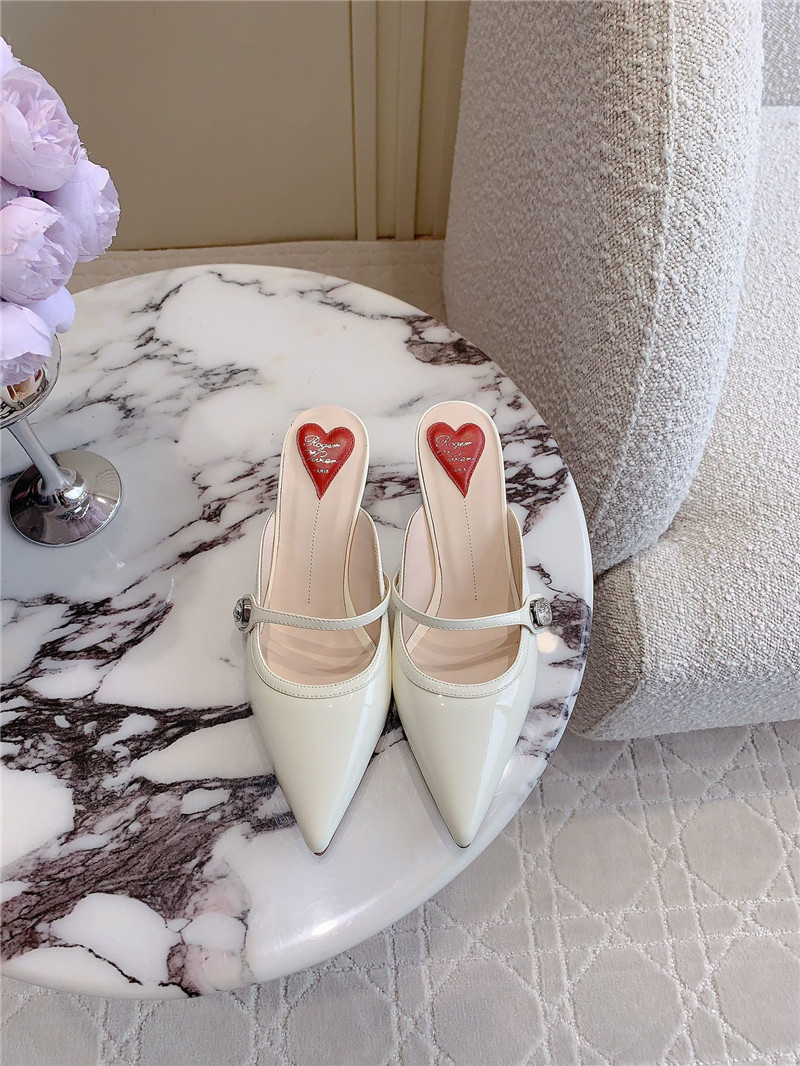 roger u1u1er mary jane virgule mules white and pink patent