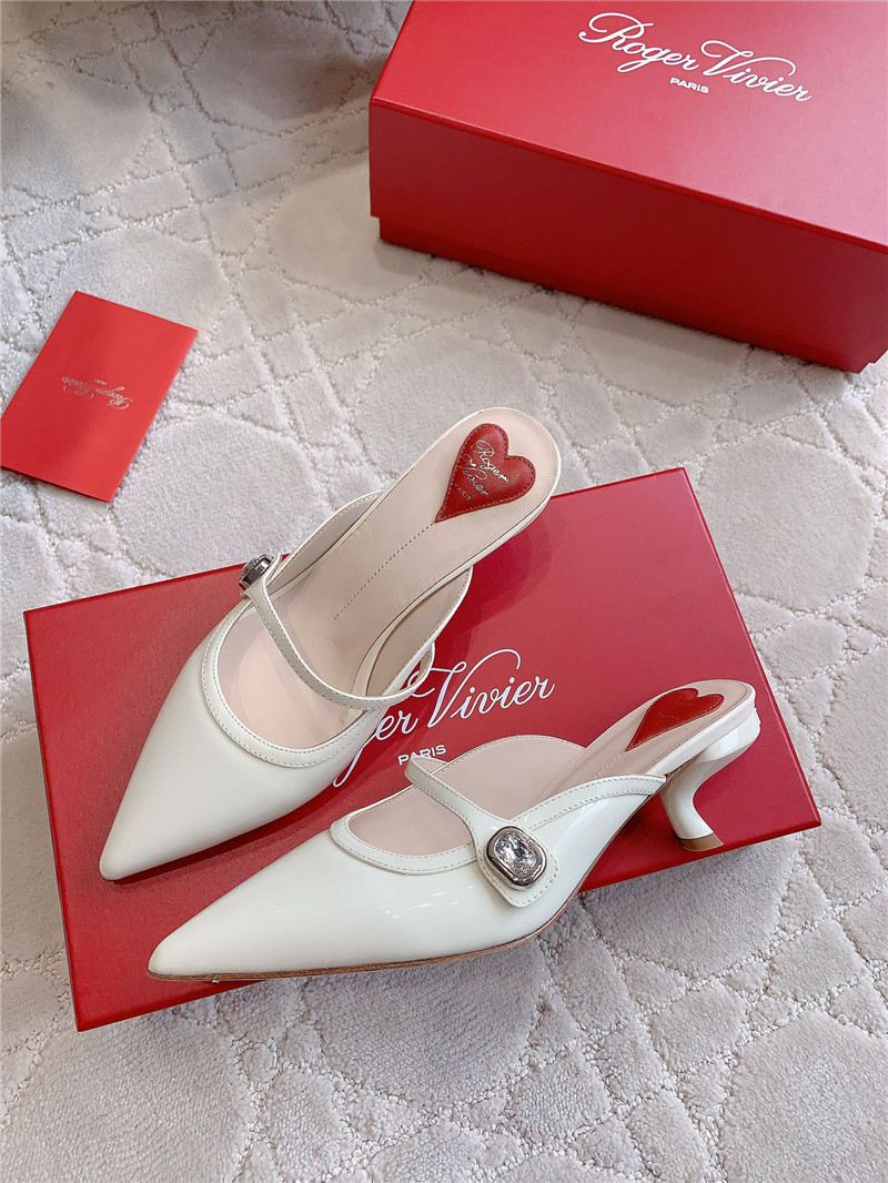 roger u1u1er mary jane virgule mules white and pink patent