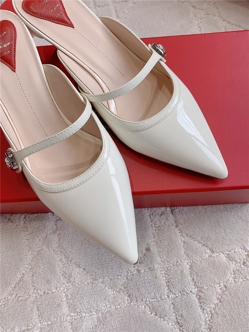 roger u1u1er mary jane virgule mules white and pink patent