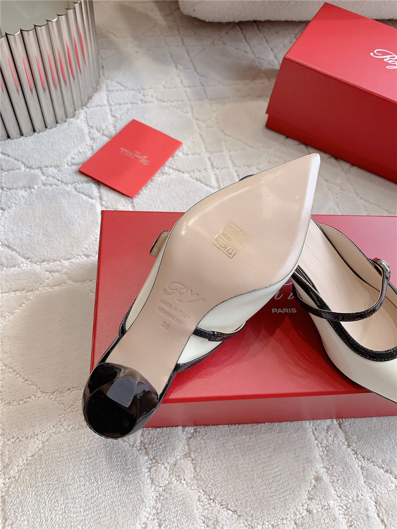 roger u1u1er mary jane virgule mules white and black patent
