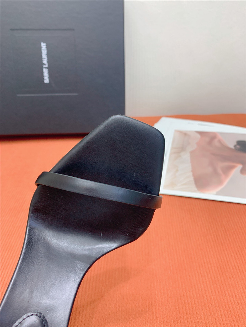 Sa1nt Lau*nt opyum slingback in black glazed leather