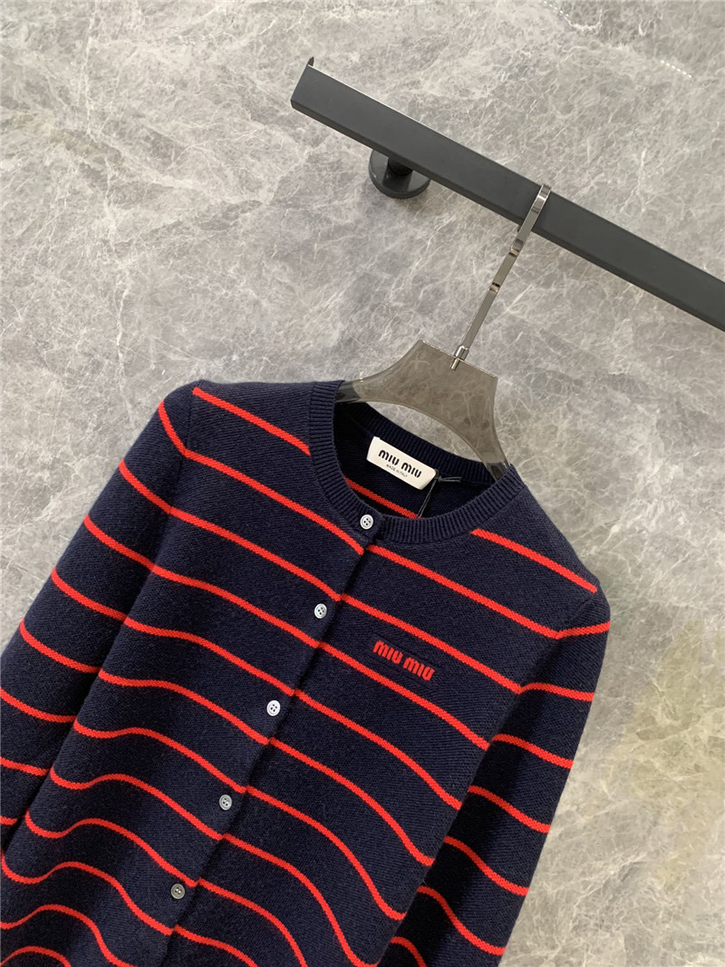 M1um1u striped knitted cardigan replica clothing sites