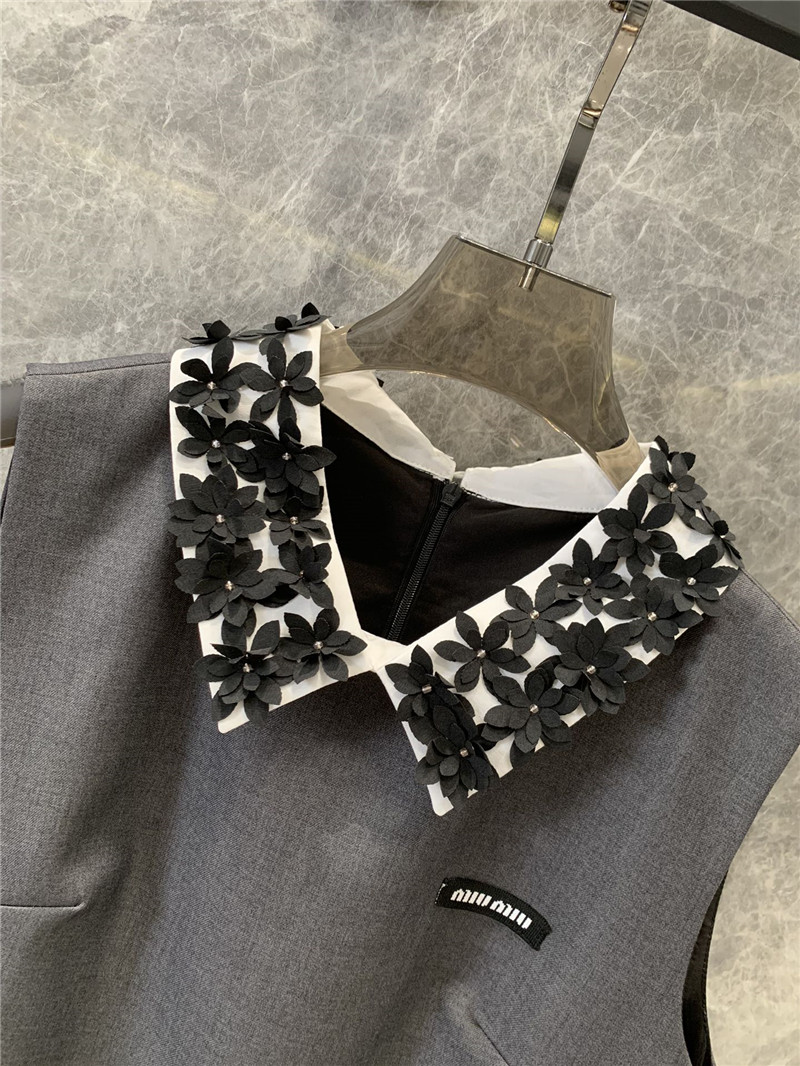 M1um1u petal beaded collar vest dress replica clothing sites