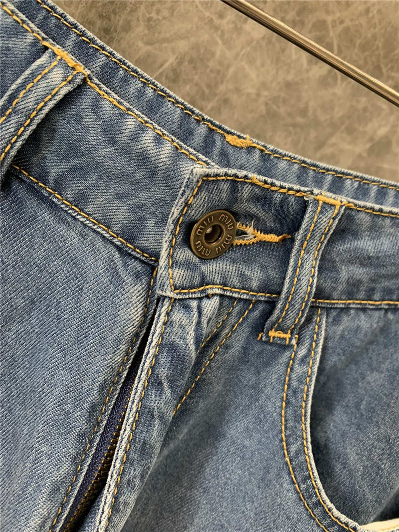 M1um1u blue soft denim trousers replica d&g clothing
