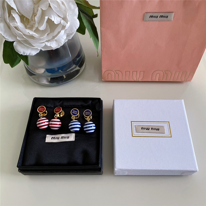 M1um1u enamel letter earrings