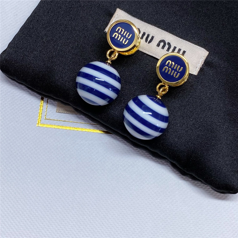M1um1u enamel letter earrings