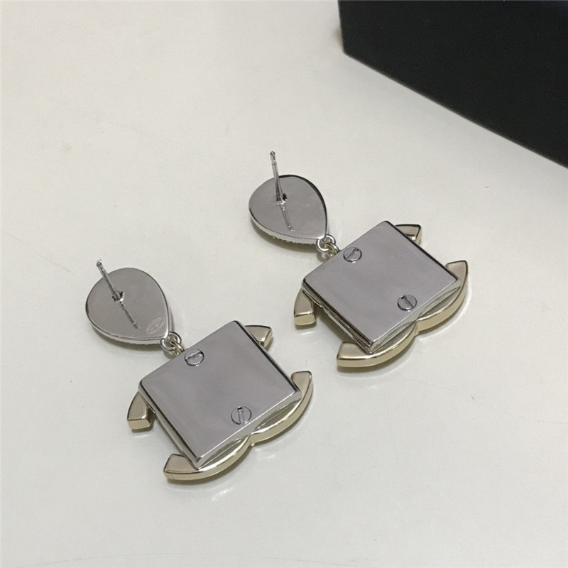 Ch**el water drop cc earrings