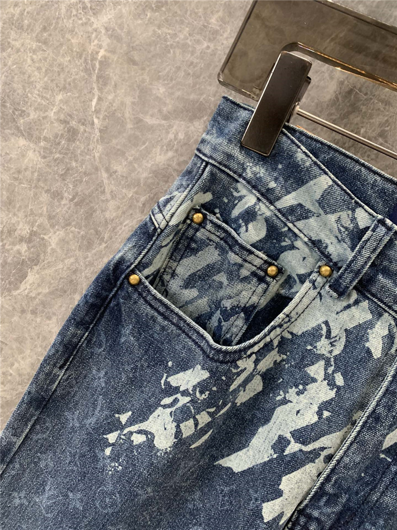 l0vis Vvtt0n lv letter floral straight jeans replicas clothes