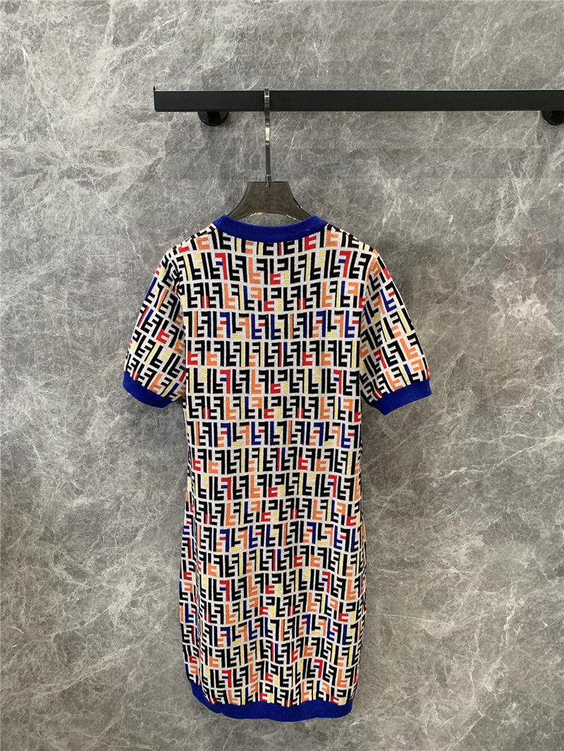 F**di letter knitted short-sleeved dress replica clothing sites