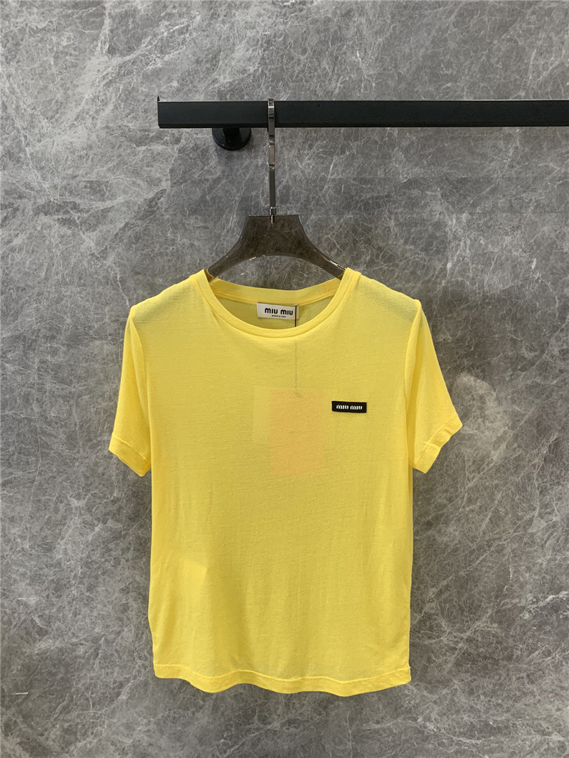 M1um1u thin round neck short sleeve t-shirt replica clothes