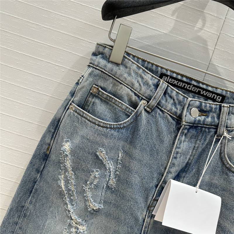 A1exa*der wang brushed logo straight jeans replica d&g clothing