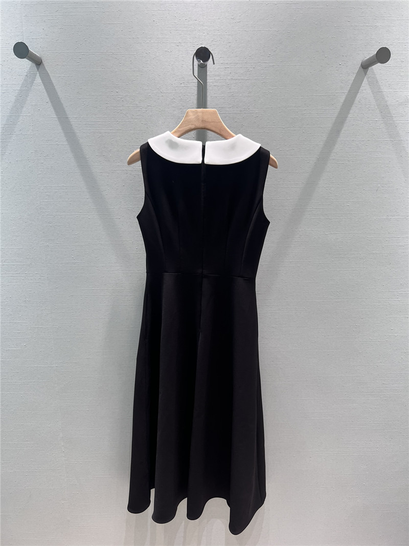 Y51 black and white contrast collar a-line dress replicas clothes