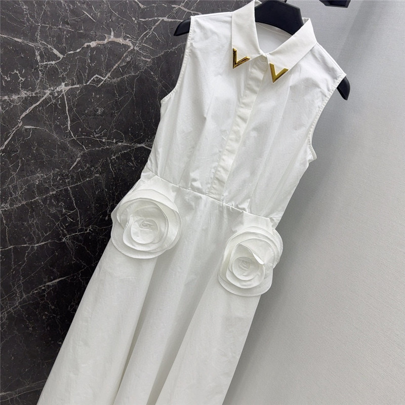 Va1e*ntin0 3d flower decoration lapel dress replica clothes