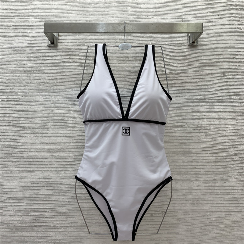 Ch**el deep v neck swimsuit replica clothes