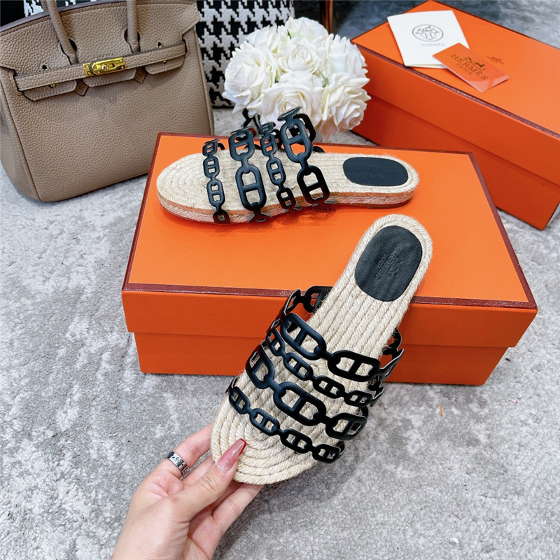 H**me5 ancone espadrille in black and netrual
