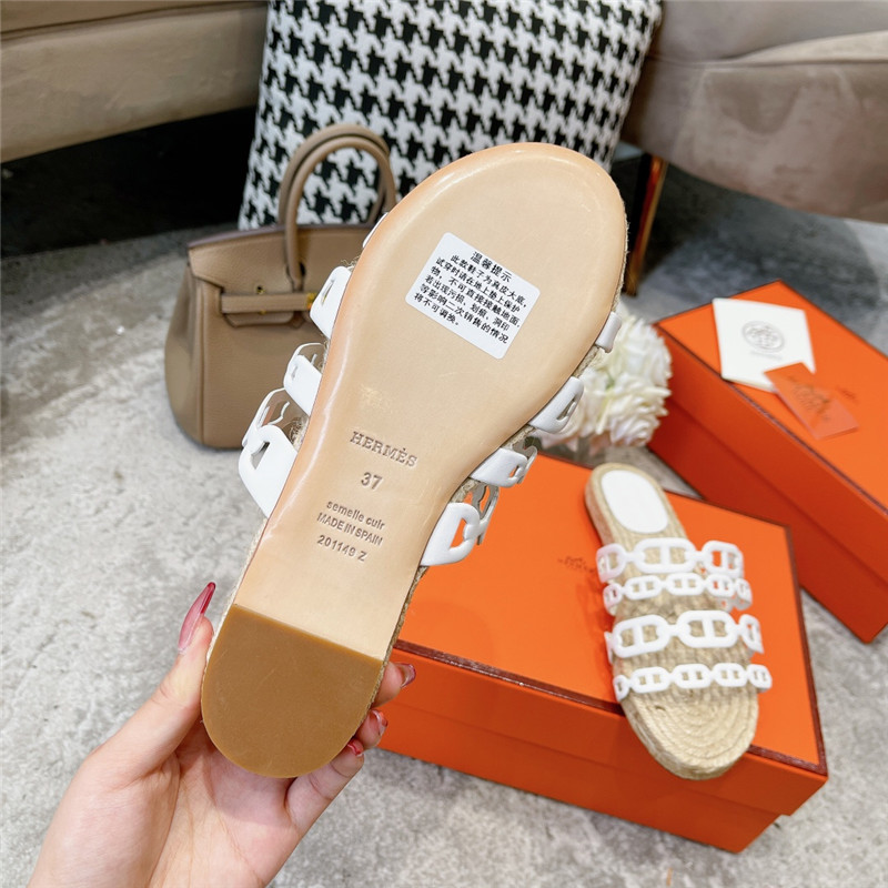 H**me5 ancone espadrille in white nappa leather