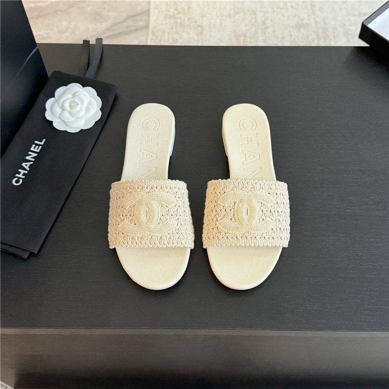 Ch**el white crochet mule sandals