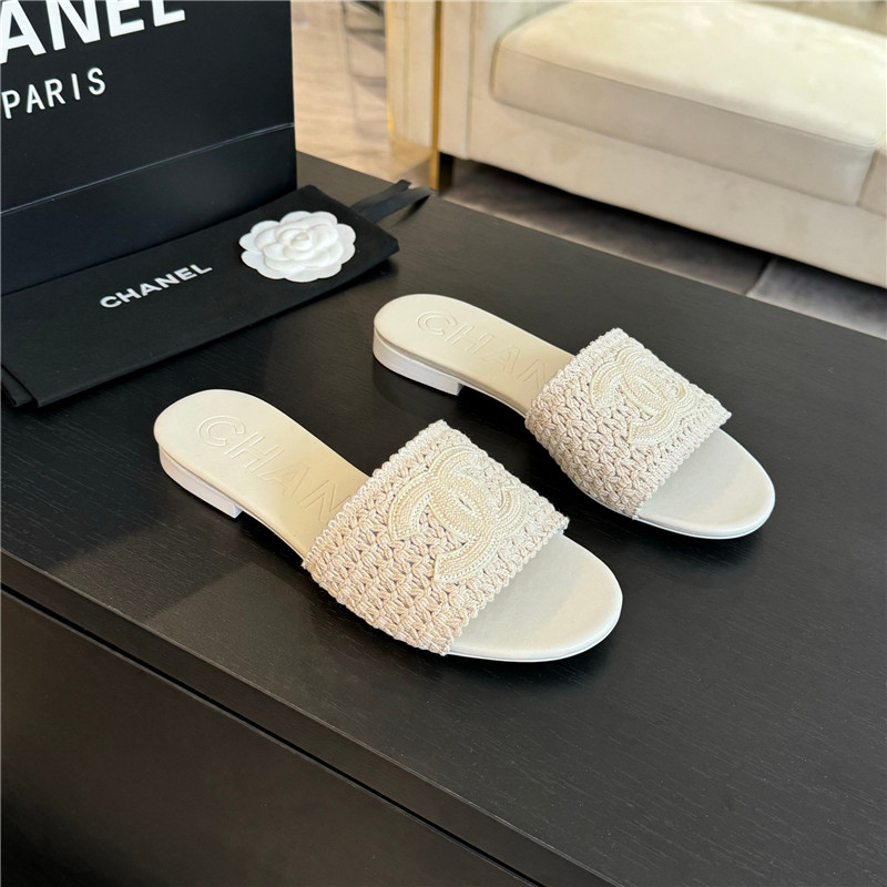 Ch**el white crochet mule sandals