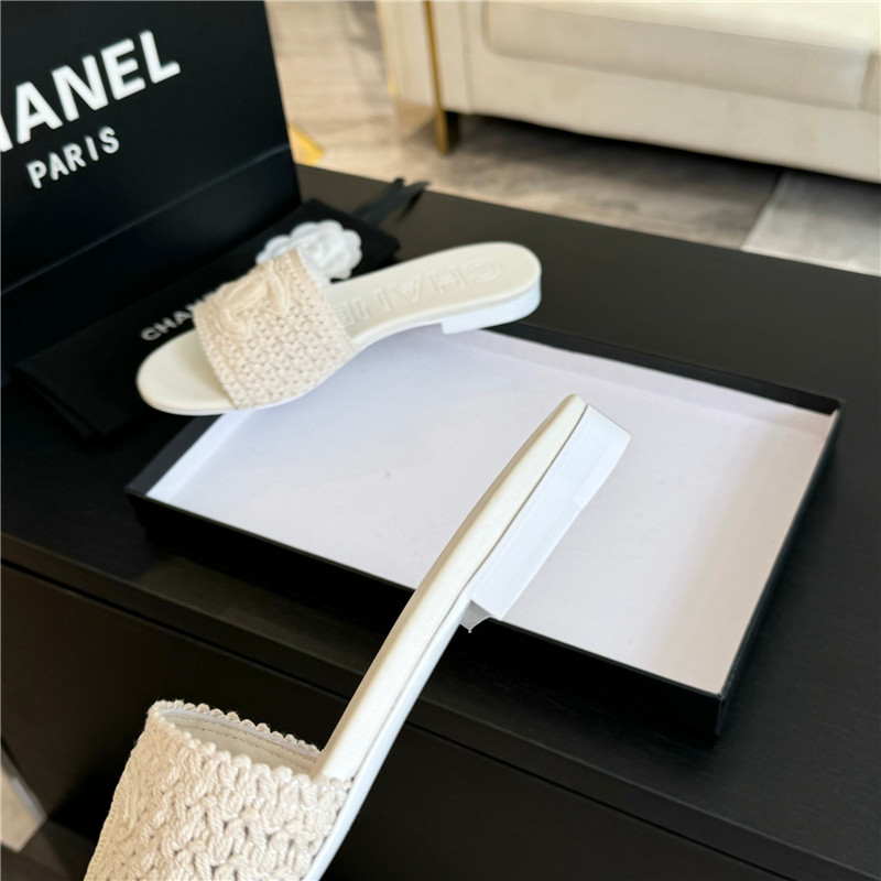 Ch**el white crochet mule sandals