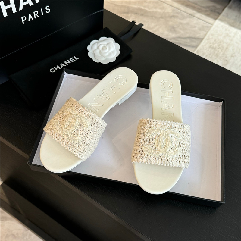 Ch**el white crochet mule sandals