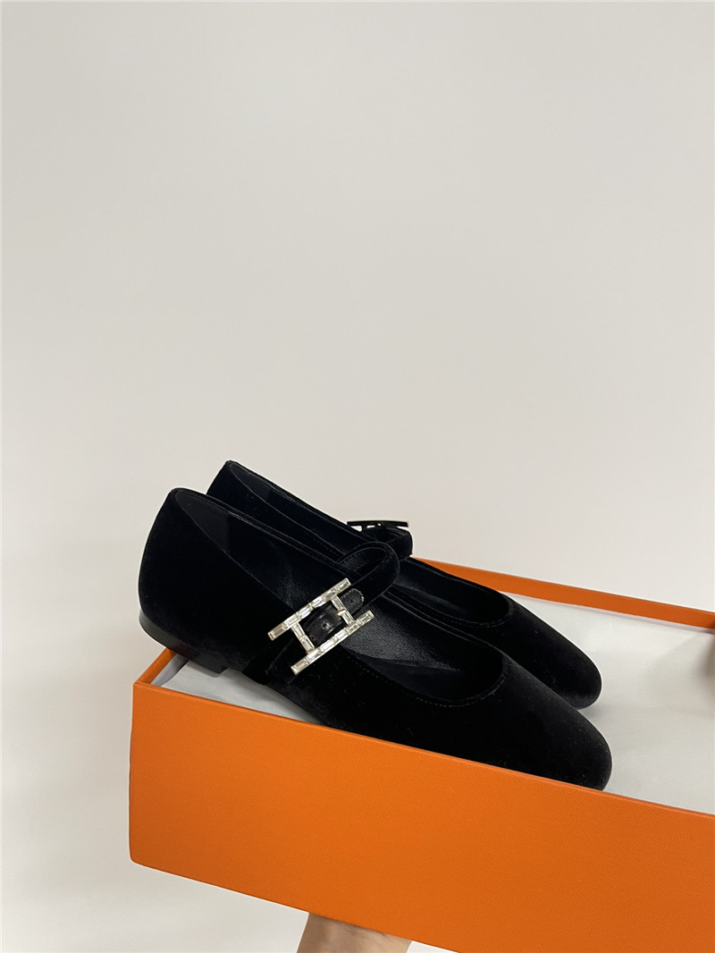H**me5 jane ballet flats in black velvet