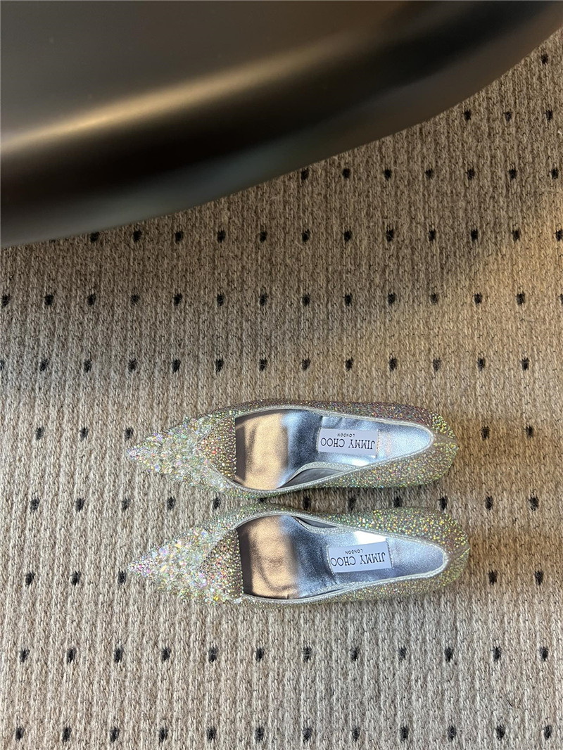 J1m*y Ch00 iridescent crystal pointed-toe pumps with he**ts