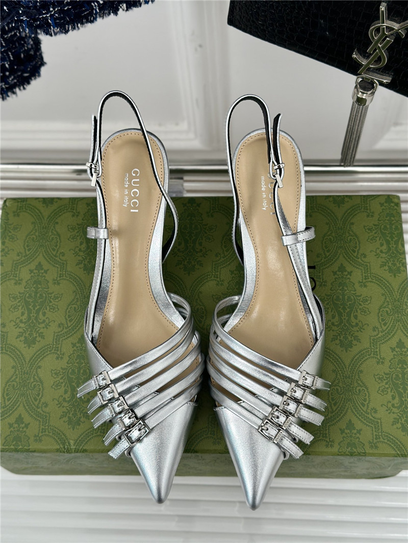 Gvc*1 strappy slingback pump 65mm silver leather