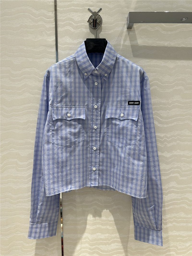 M1um1u temperament plaid shirt replica clothing sites