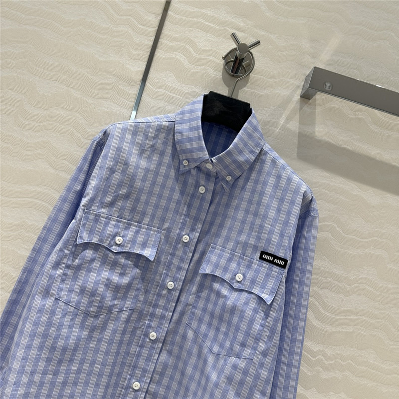 M1um1u temperament plaid shirt replica clothing sites