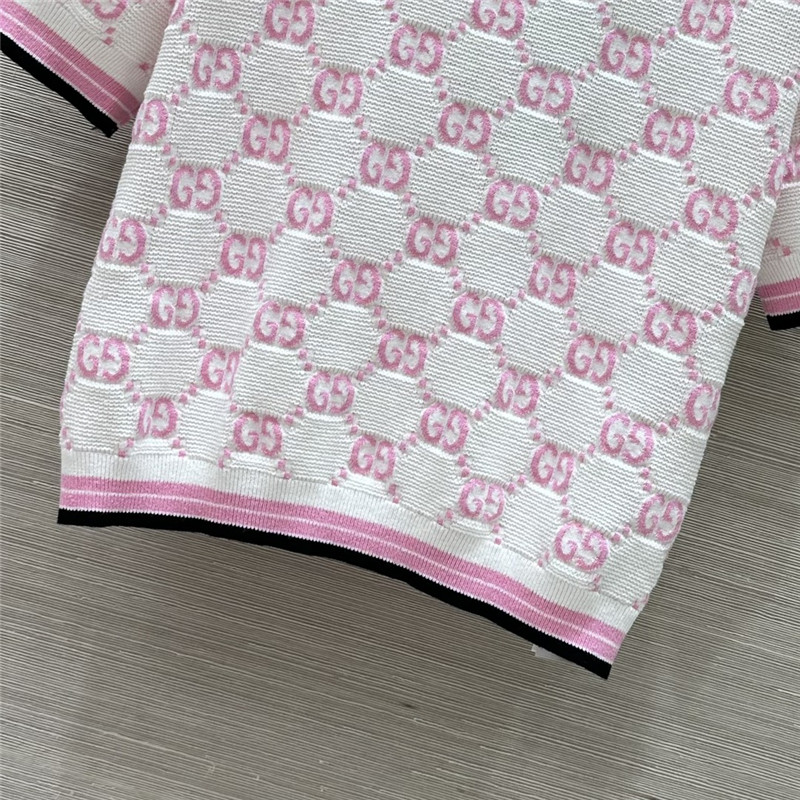 Gvc*1 all over gg knit short sleeve top replica d&g clothing