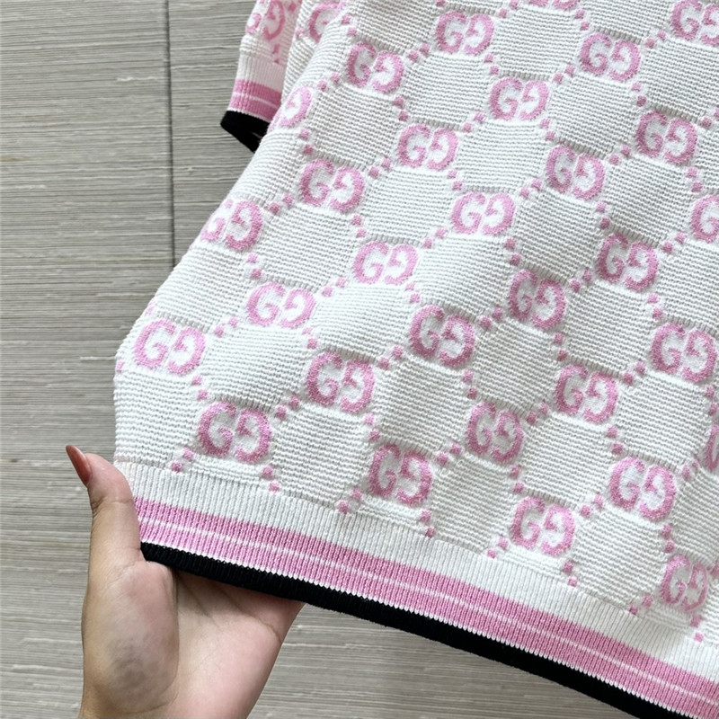 Gvc*1 all over gg knit short sleeve top replica d&g clothing