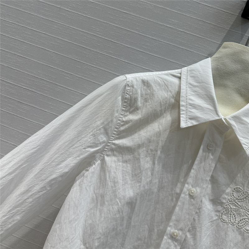 L0ew* lightweight textured cotton poplin shirt replica clothes