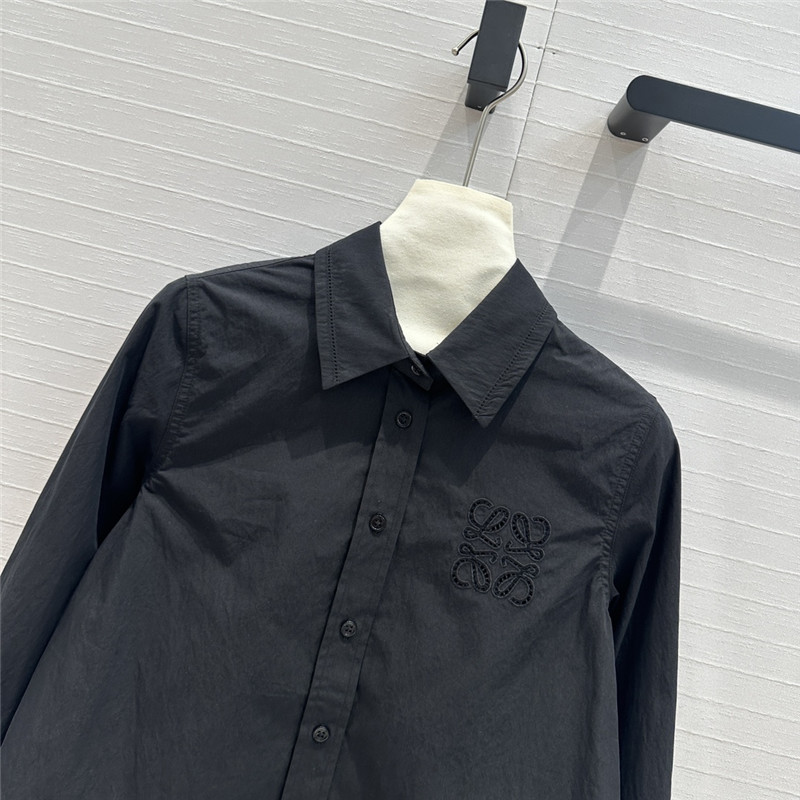 L0ew* lightweight textured cotton poplin shirt replica clothes