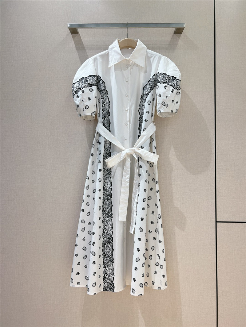 Chloé puff sleeve lapel dress replica designer clothes