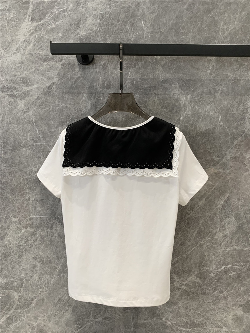 M1um1u lapel short-sleeved t-shirt cheap replica designer clothes