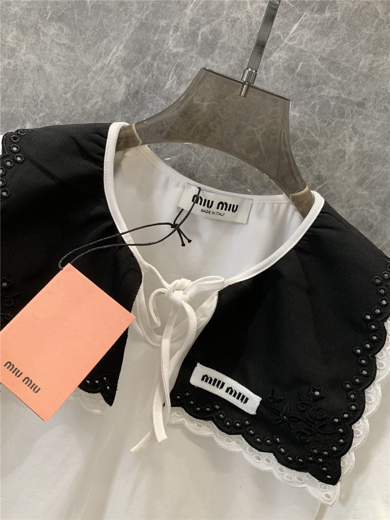 M1um1u lapel short-sleeved t-shirt cheap replica designer clothes